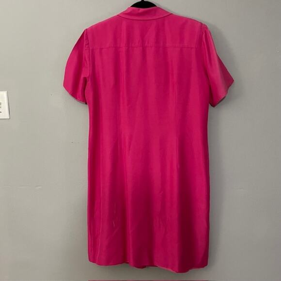 Talbots Pink Silk Dress Short Sleeve Woman Size 14 Classic Office Day/Night - Picture 5 of 6
